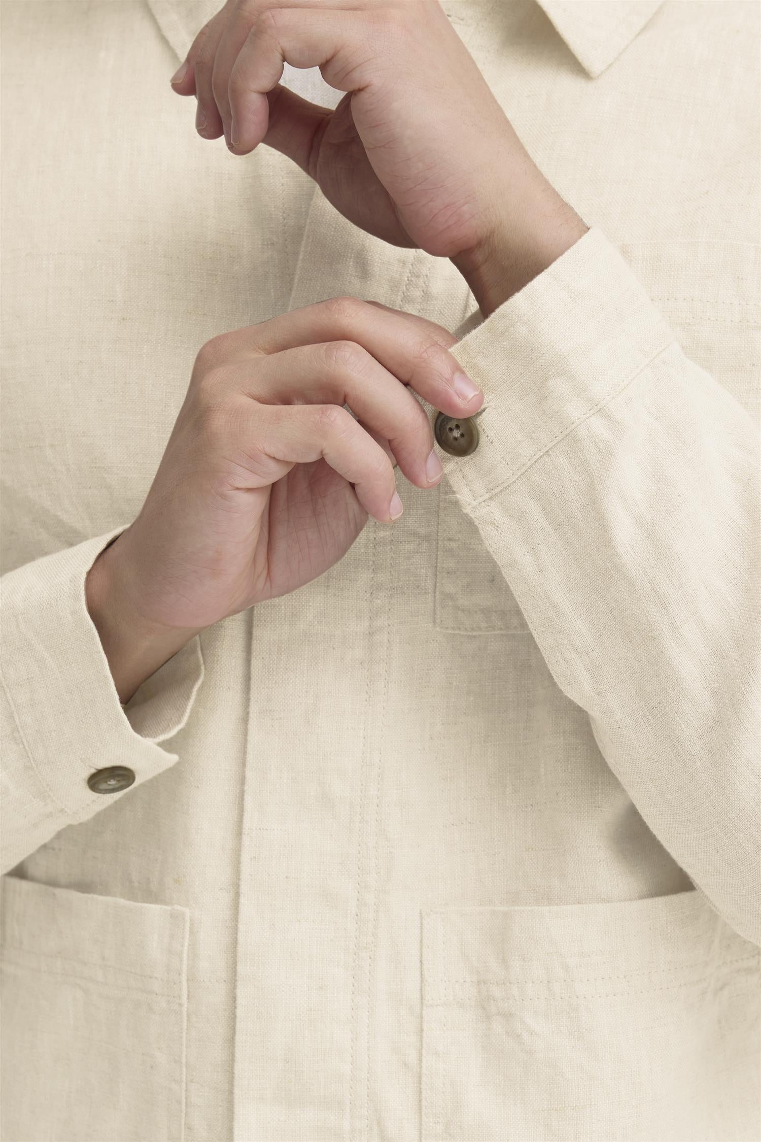 Skjortejakke - CF Evensen Linen Jacket Sand