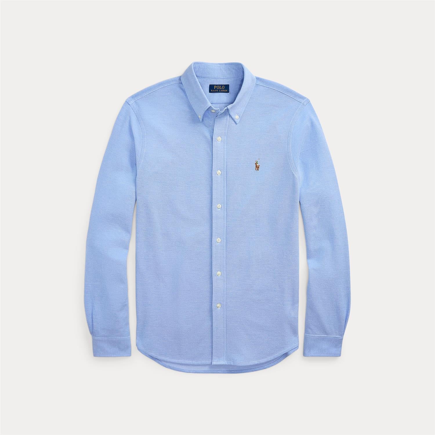 Skjorte - Knit Oxford Shirt Harbor Island Blue