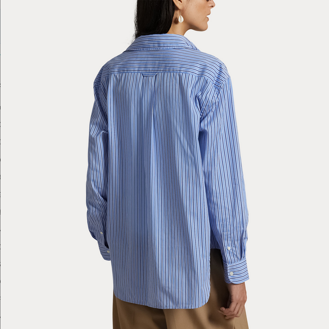 Skjorte - Oversized Fit Striped Cotton Shirt