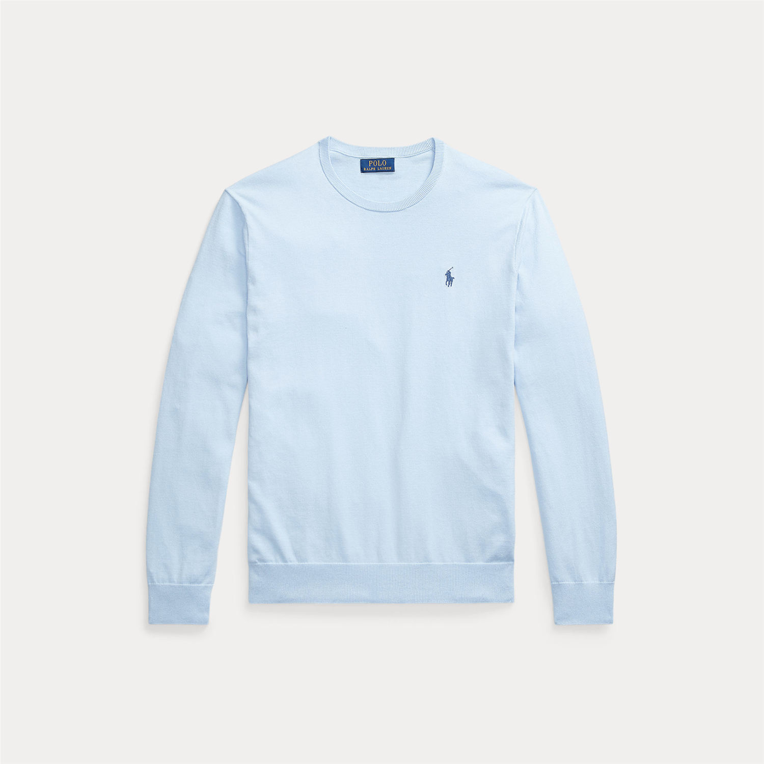 Genser - Slim Fit Textured Cotton Sweater Office Blue