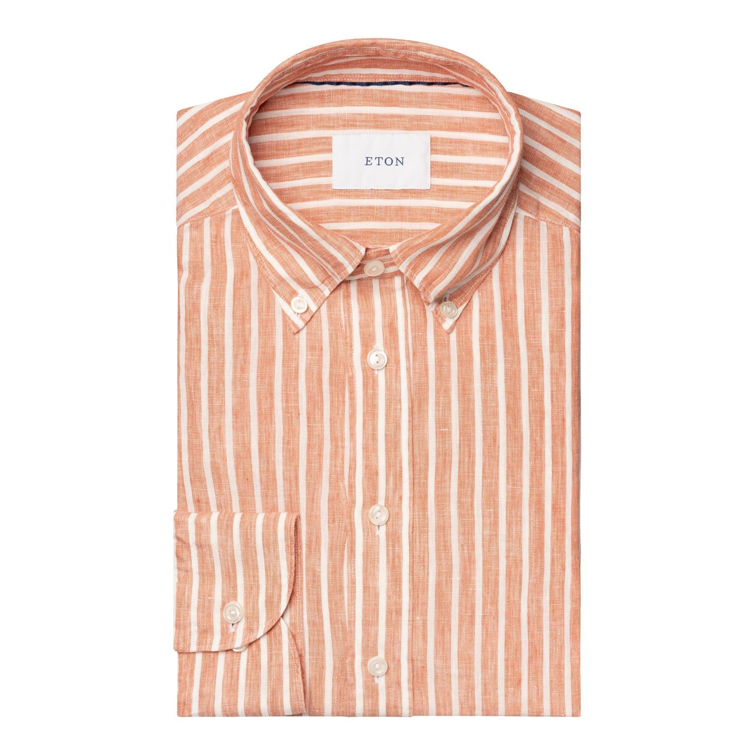 Linskjorte - Orange Striped Linen Shirt