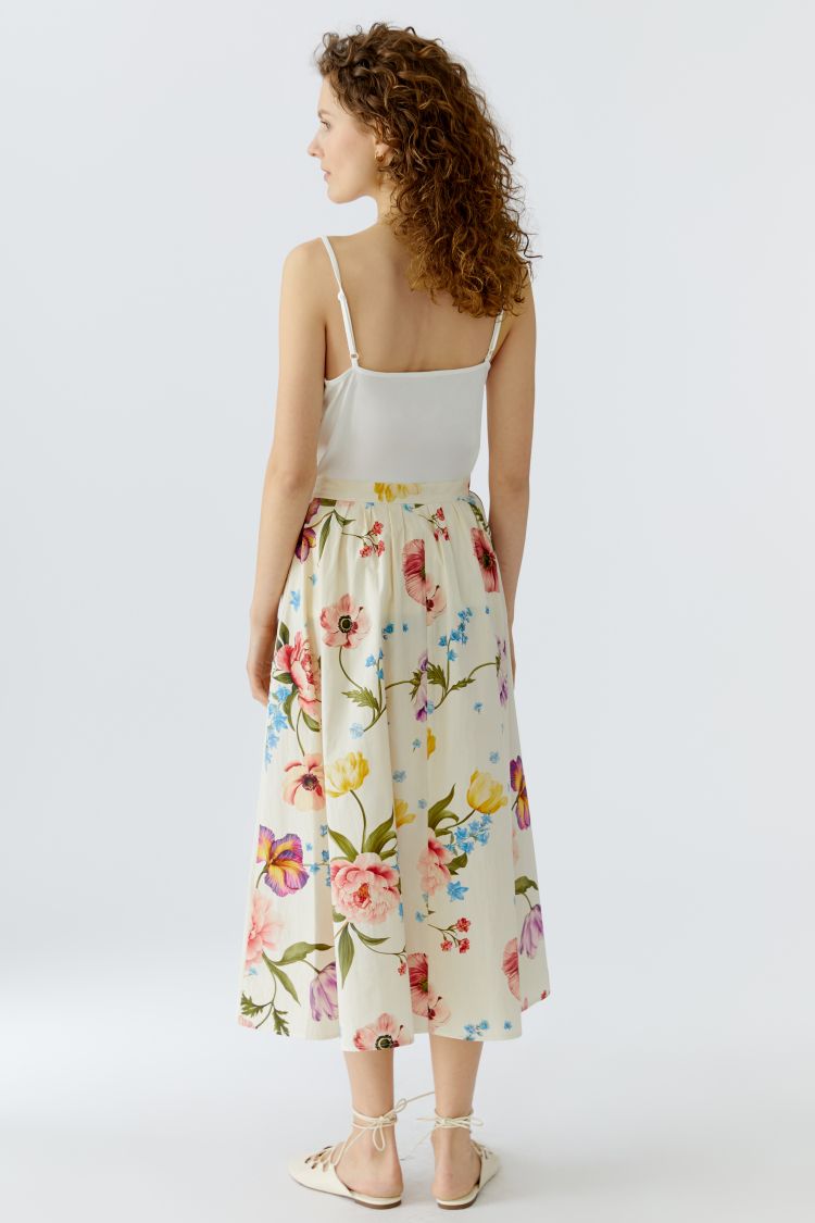Skjørt - Midi Skirt White /Red