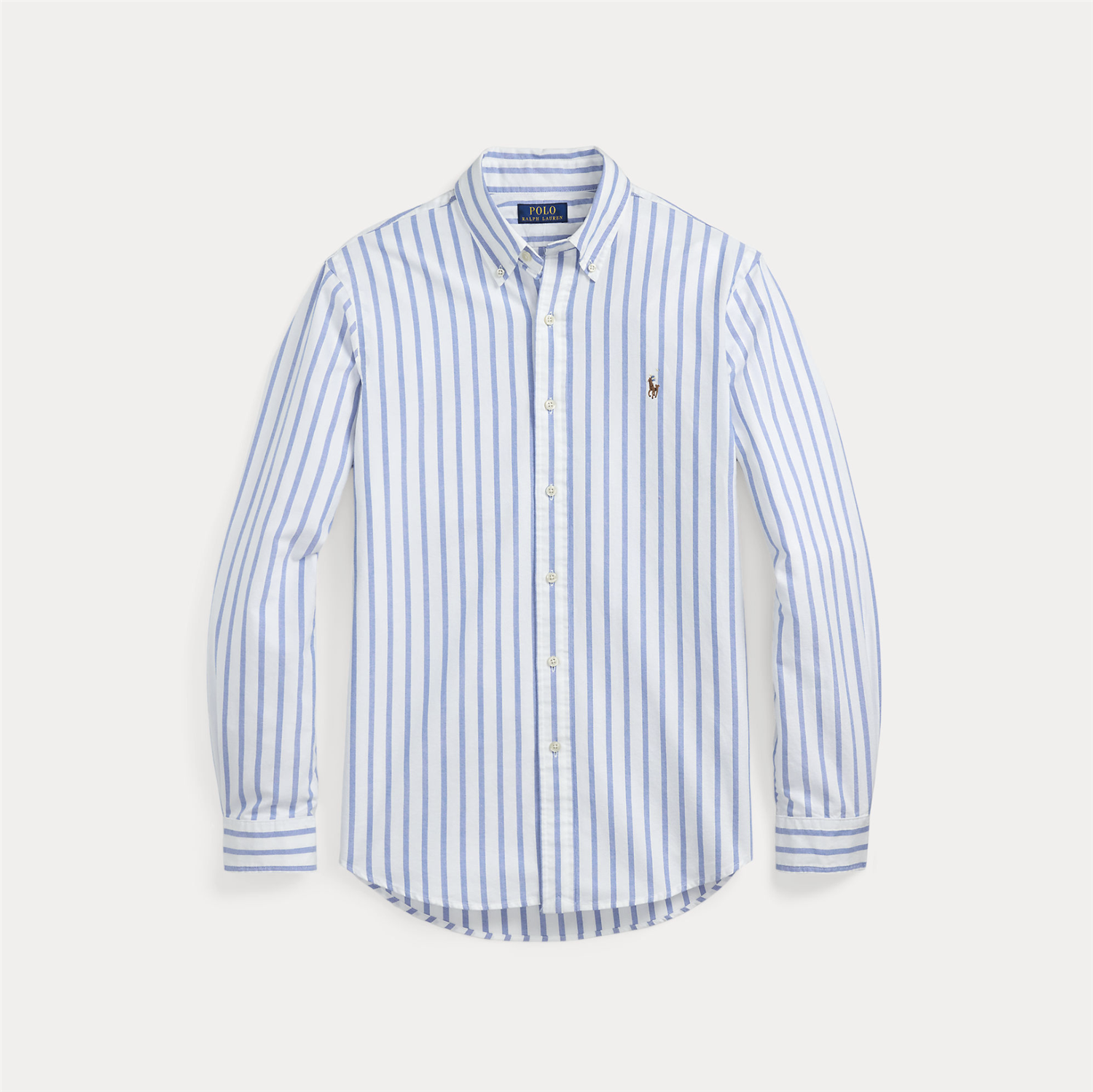 Skjorte - Custom Fit Striped Oxford Shirt Blue White