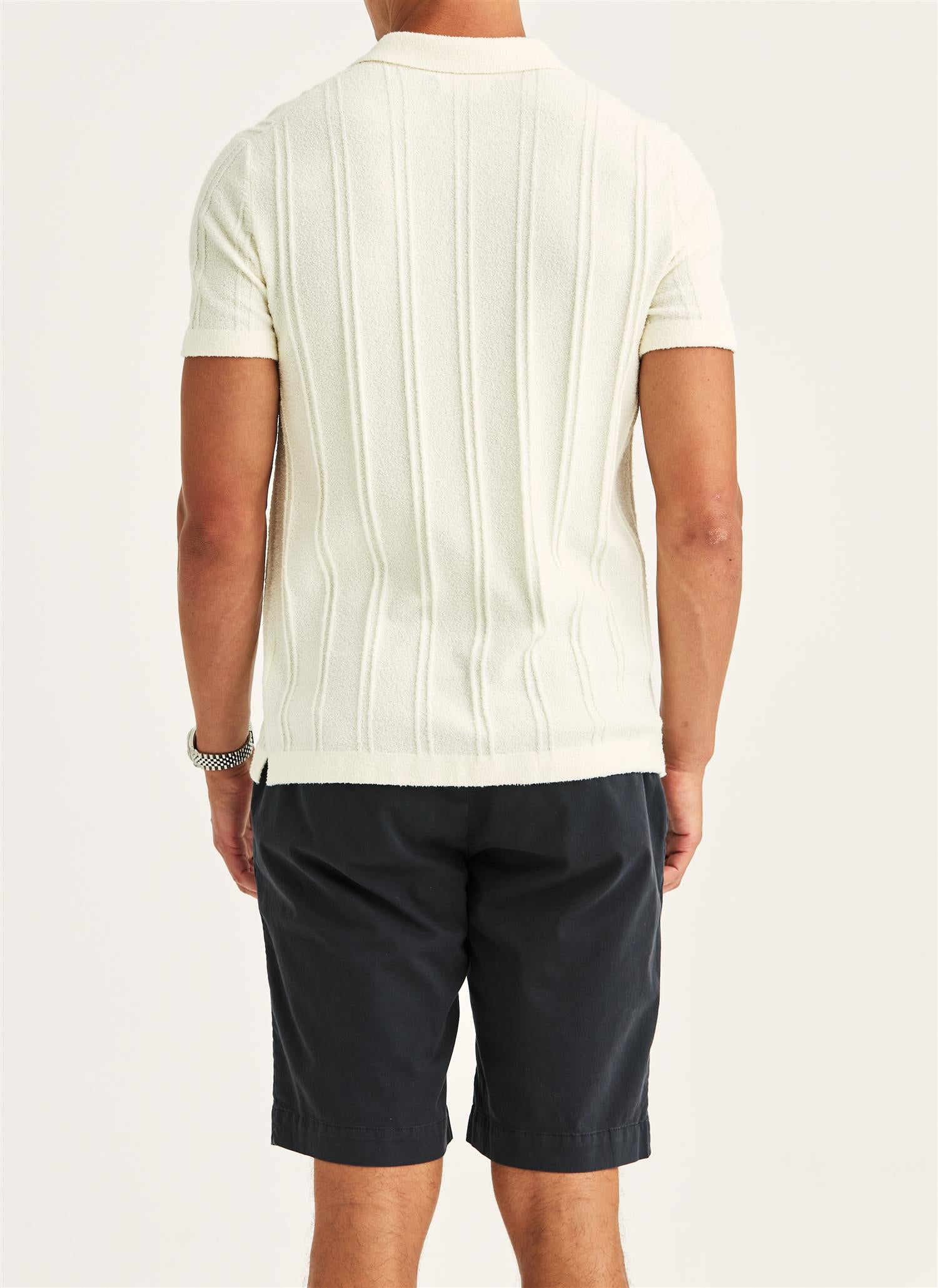Skjorte - Clayton Knitted SS Shirt Off White