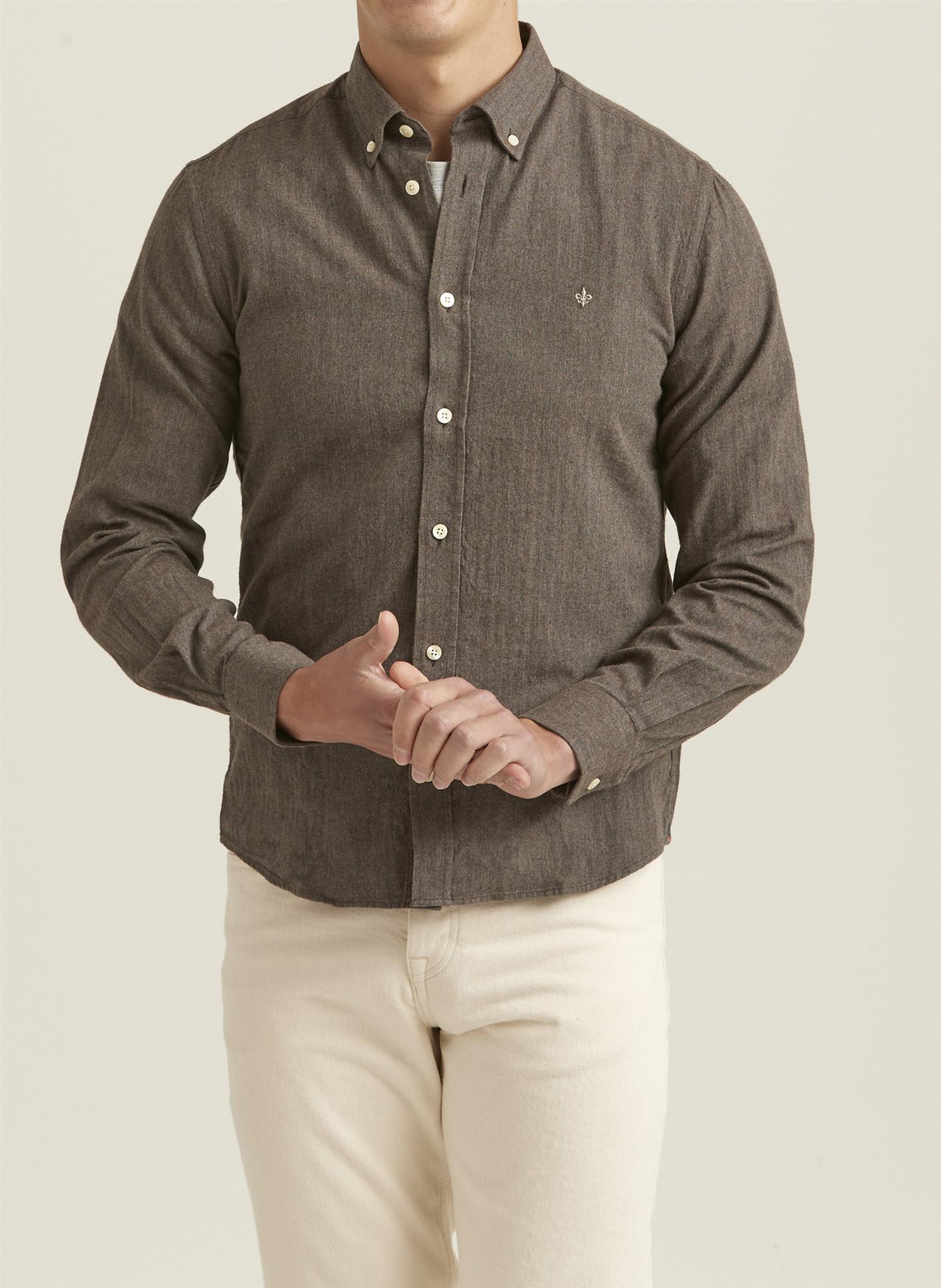 Skjorte - Watts Flannel BD Shirt Brown