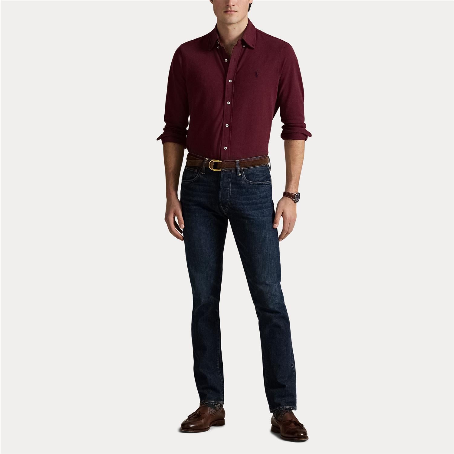 Skjorte - Featherweight Mesh Shirt Spring Wine Heather