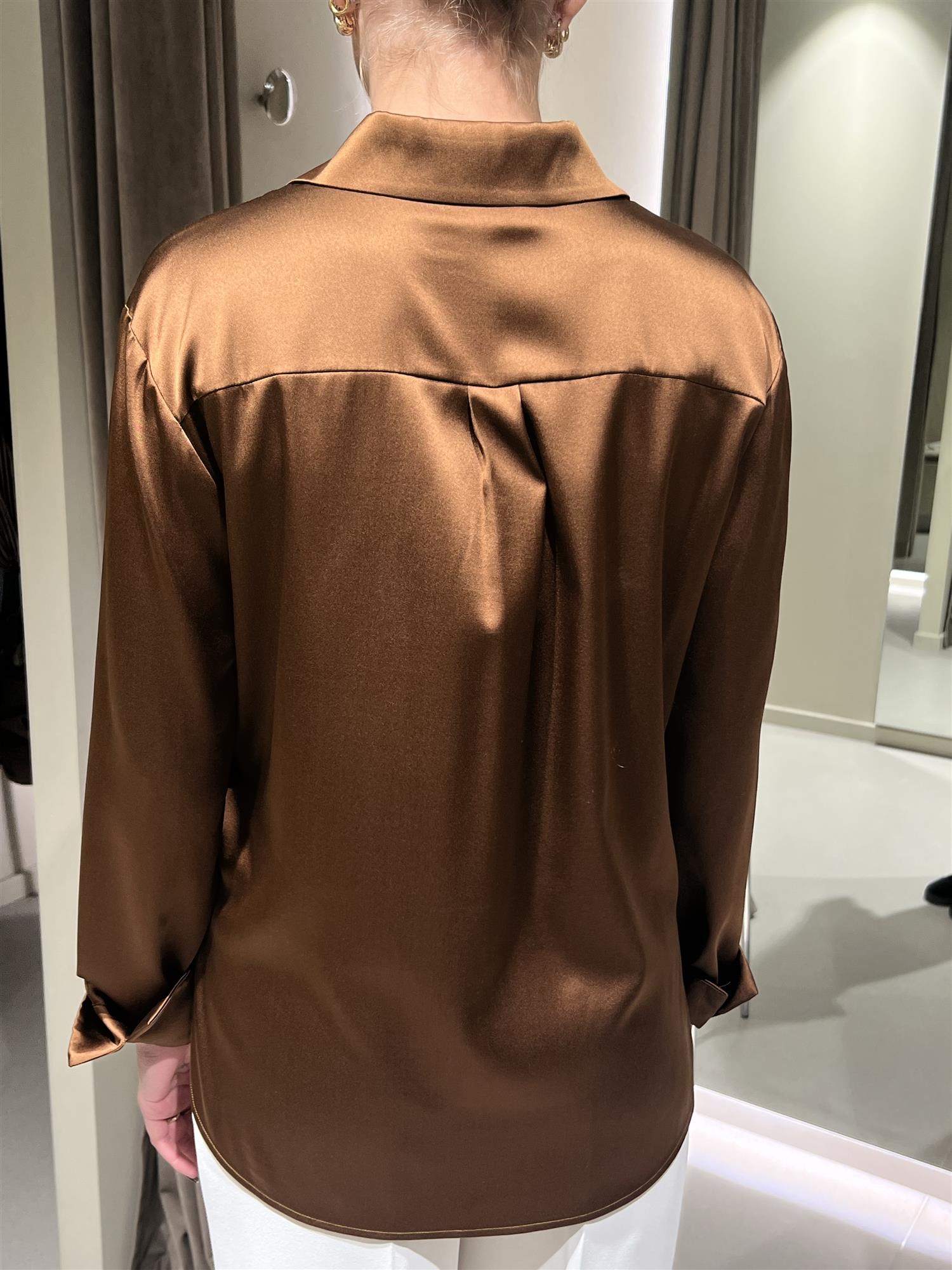 Skjorte - Verve Silk Shirt Tobacco