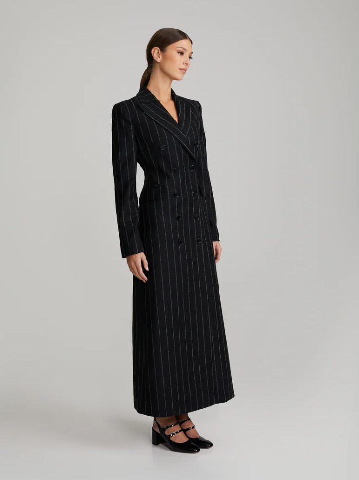 Kåpe - Shirley Black Pinstripe Blazer Coat