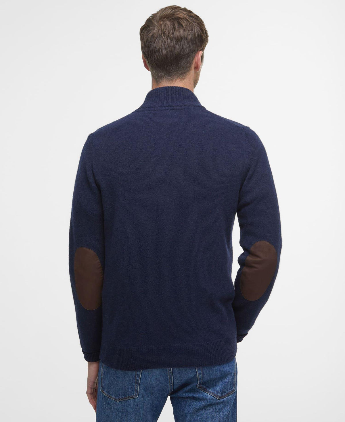 Genser - Essent Patch Zip Through Knitted Jumper Navy