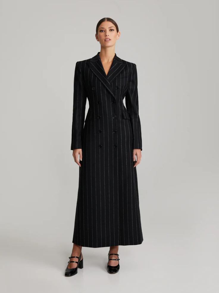 Kåpe - Shirley Black Pinstripe Blazer Coat