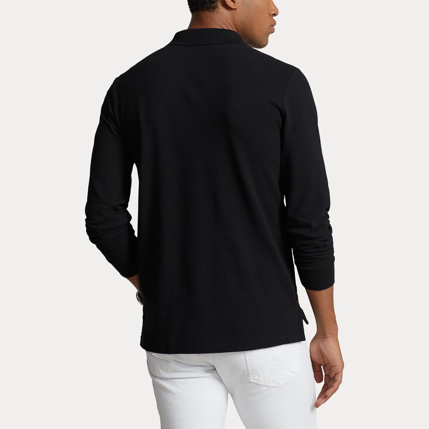 Genser - Custom Slim Fit Mesh Polo Shirt Black