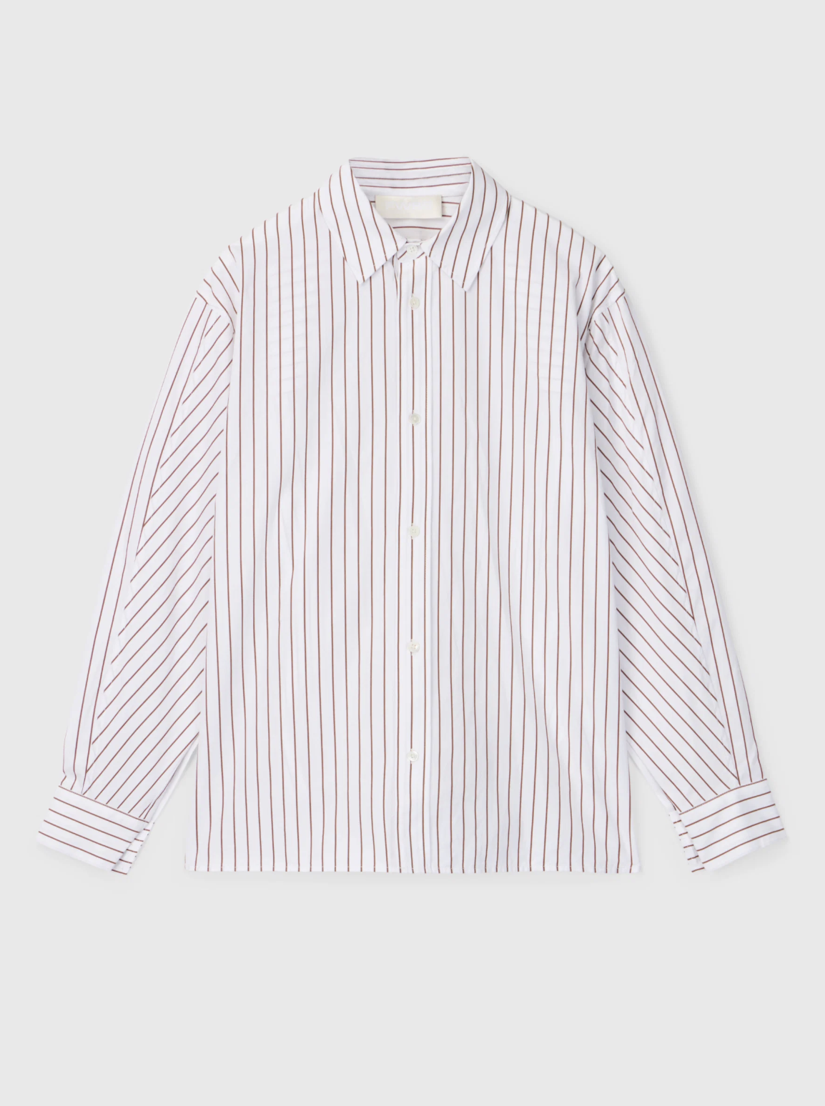 Skjorte - Coastal Shirt White And Caramel Pinstripe