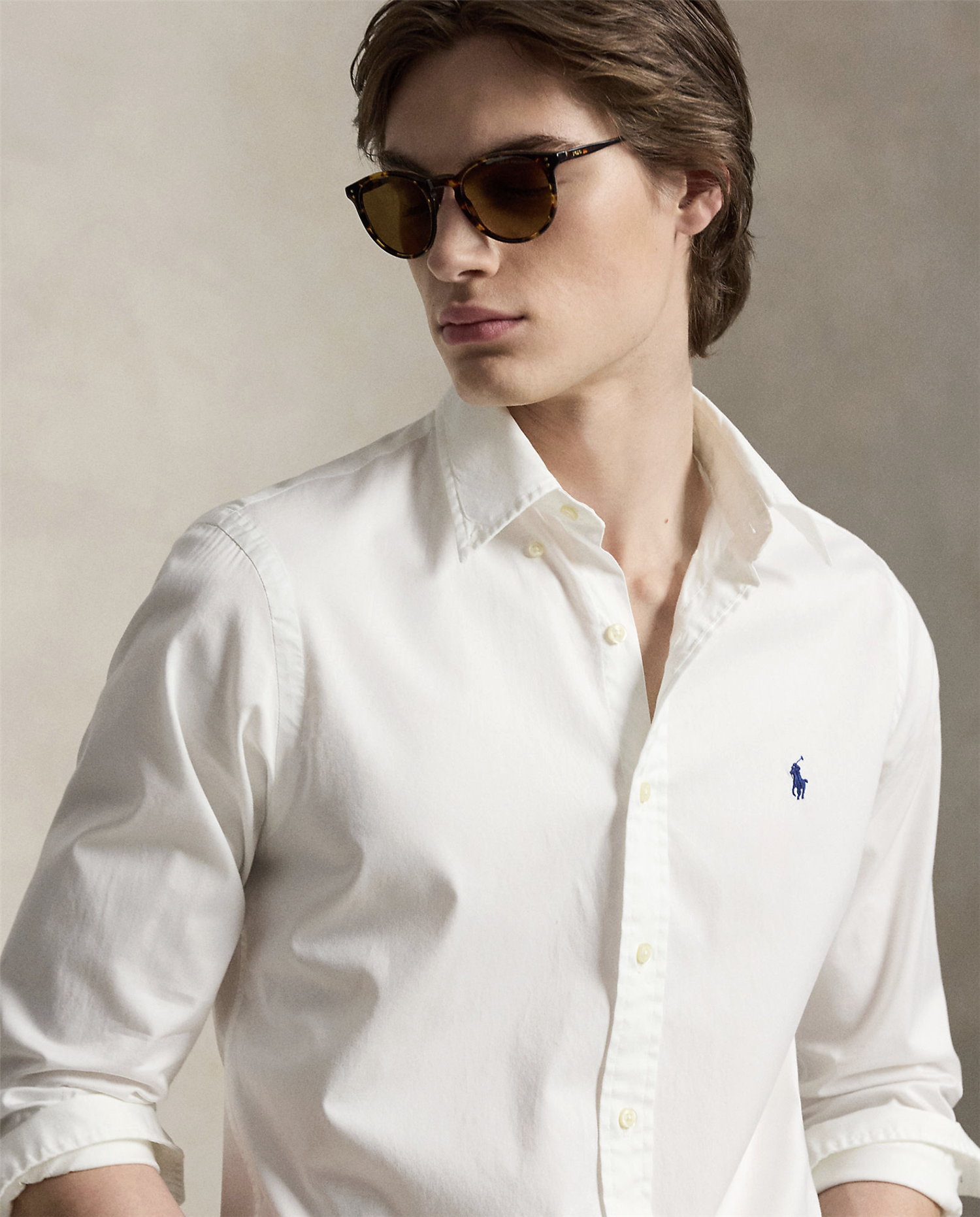 Skjorte - Custom Fit Featherweight Twill Shirt White