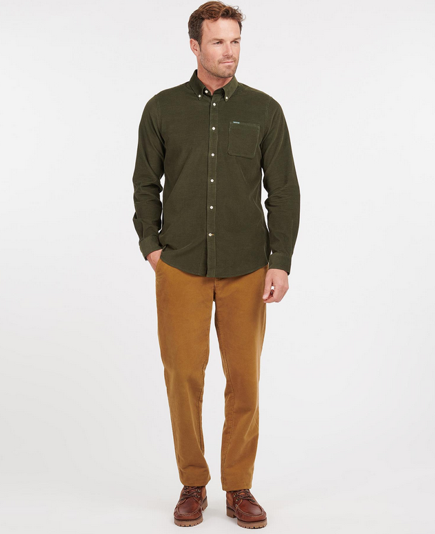 Skjorte - Ramsey Tailored Cord Shirt Olive