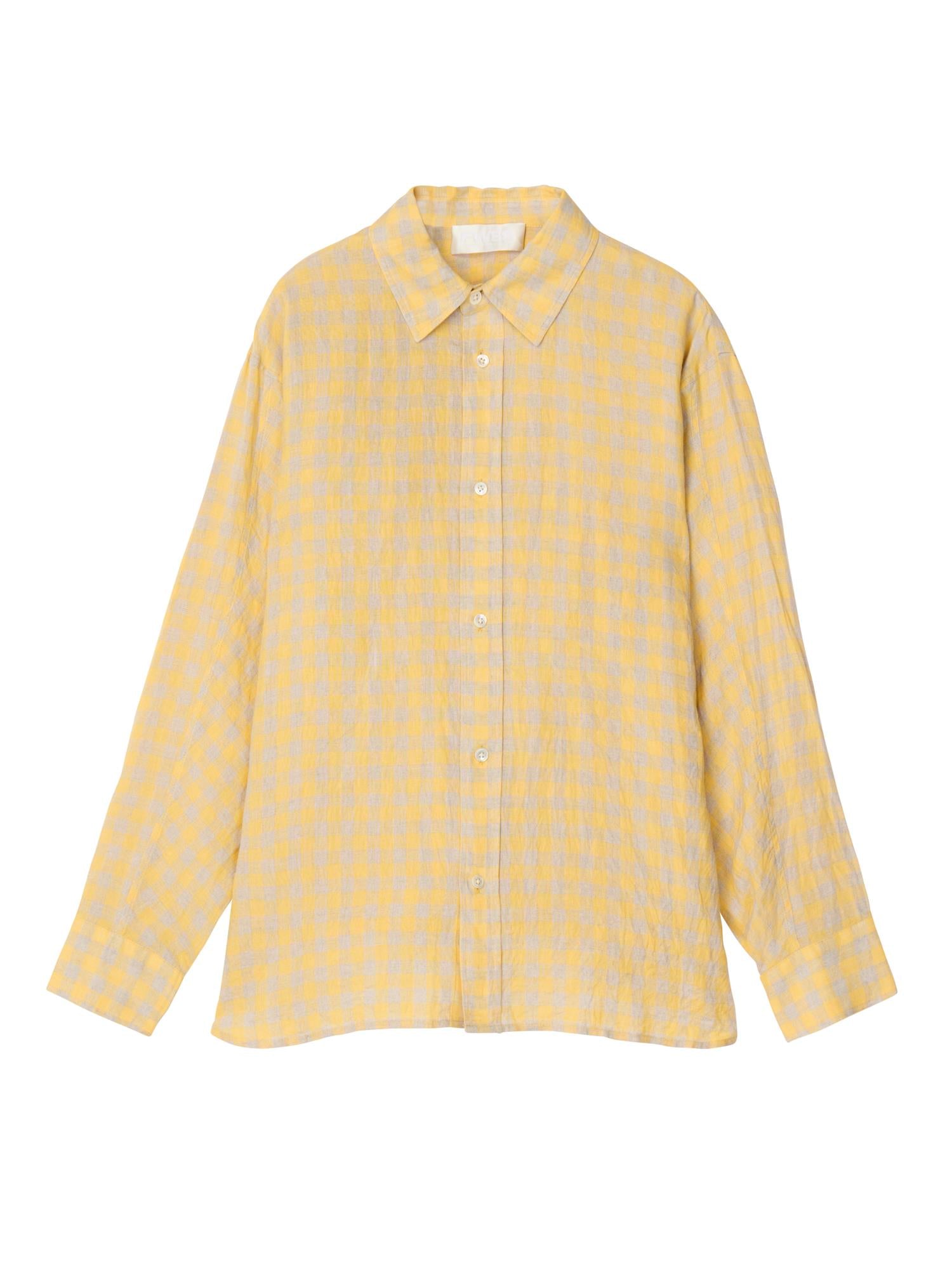 Skjorte - Coastal Shirt Natural Yellow Linen Check