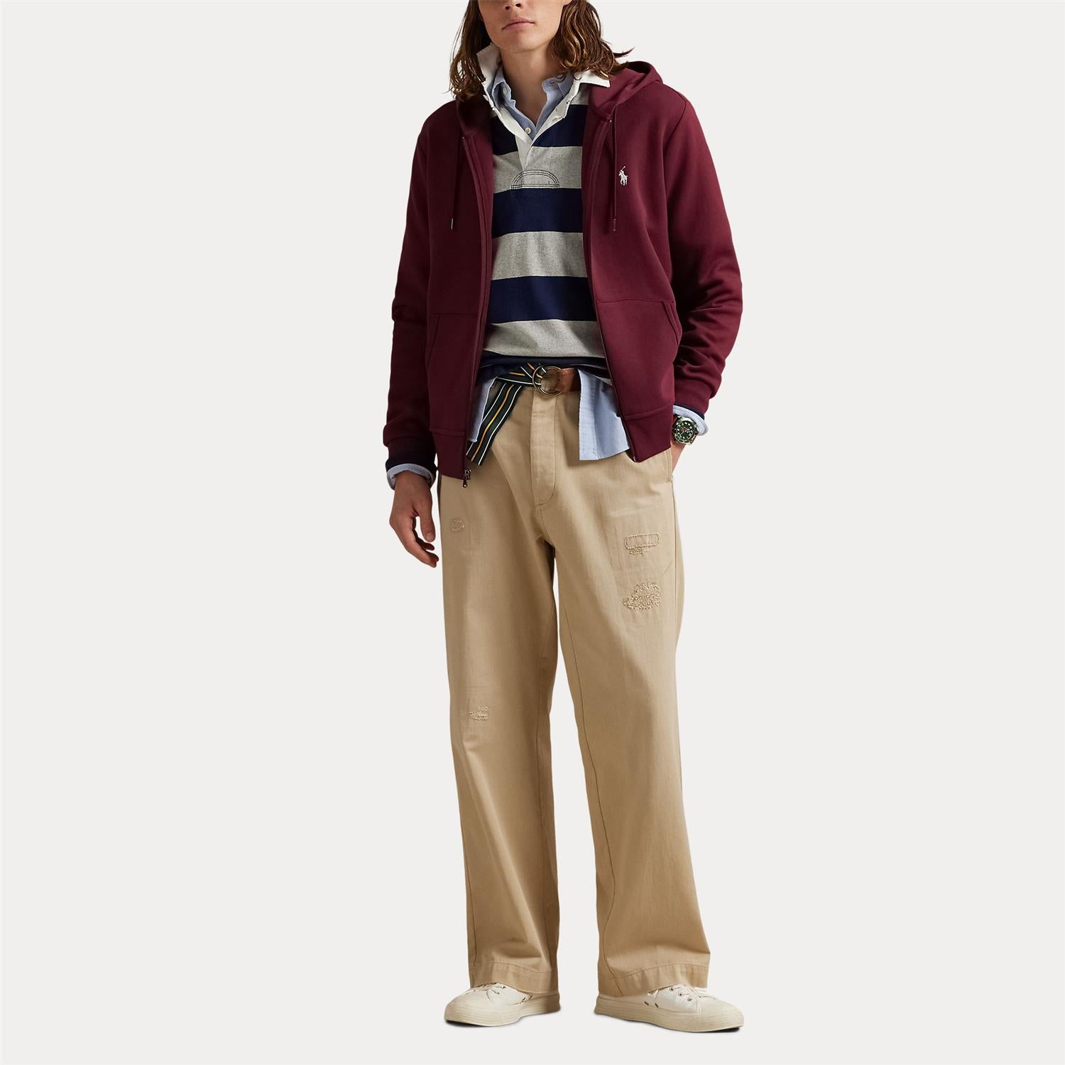 Hettejakke - Double-Knit Full-Zip Hoodie Classic Wine