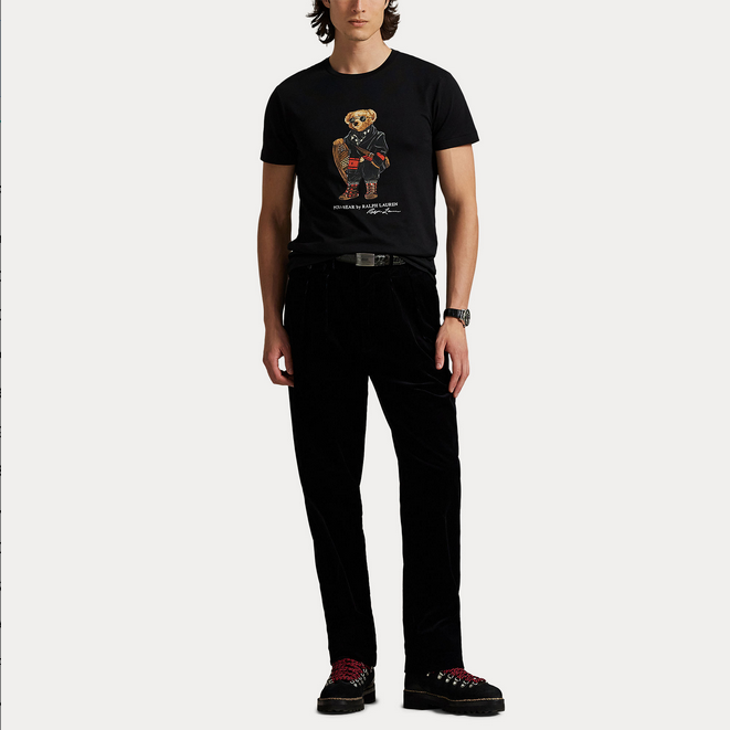 T skjorte - Custom Slim Fit Polo Bear Jersey T Shirt Black