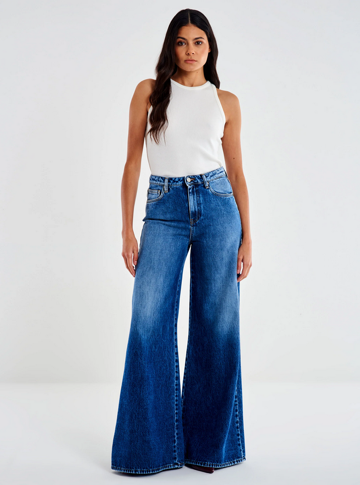 Jeans - Sidney Basic Wide Leg Jeans Denim Blue