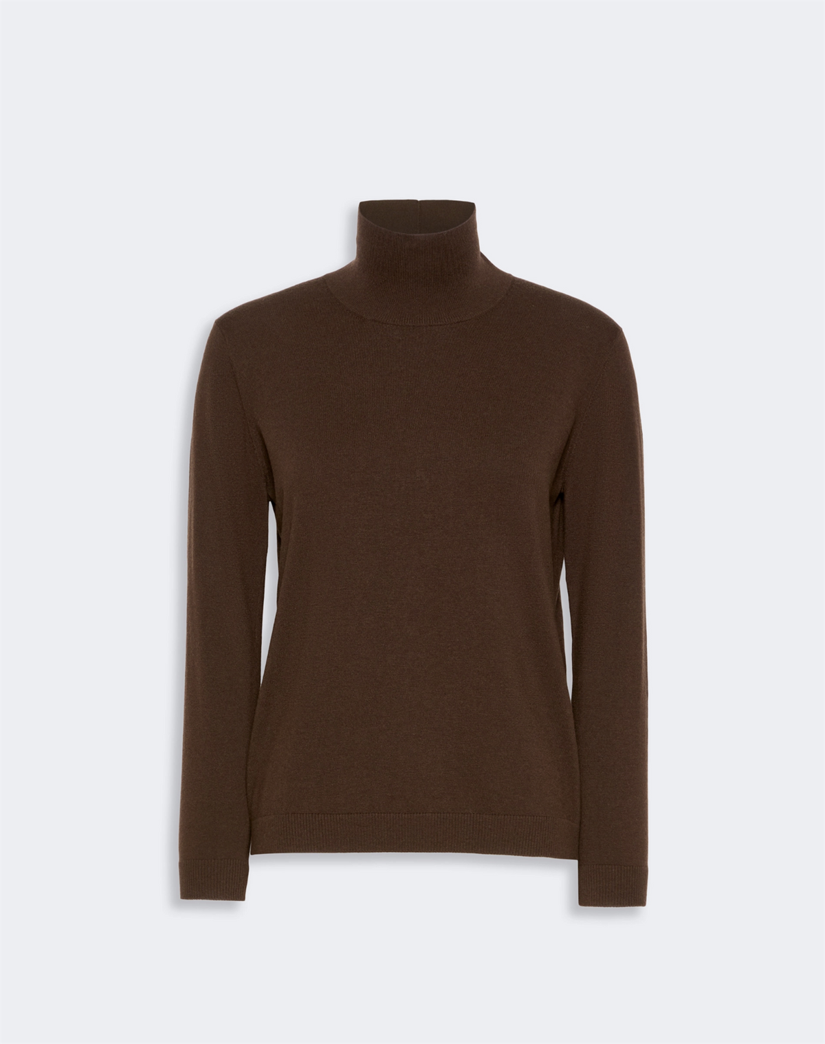 Genser - Kiku Wool And Silk Knit Turtleneck Brown