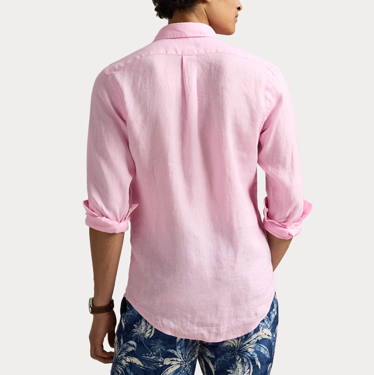 Linskjorte - Custom Fit Linen Shirt Carmel Pink