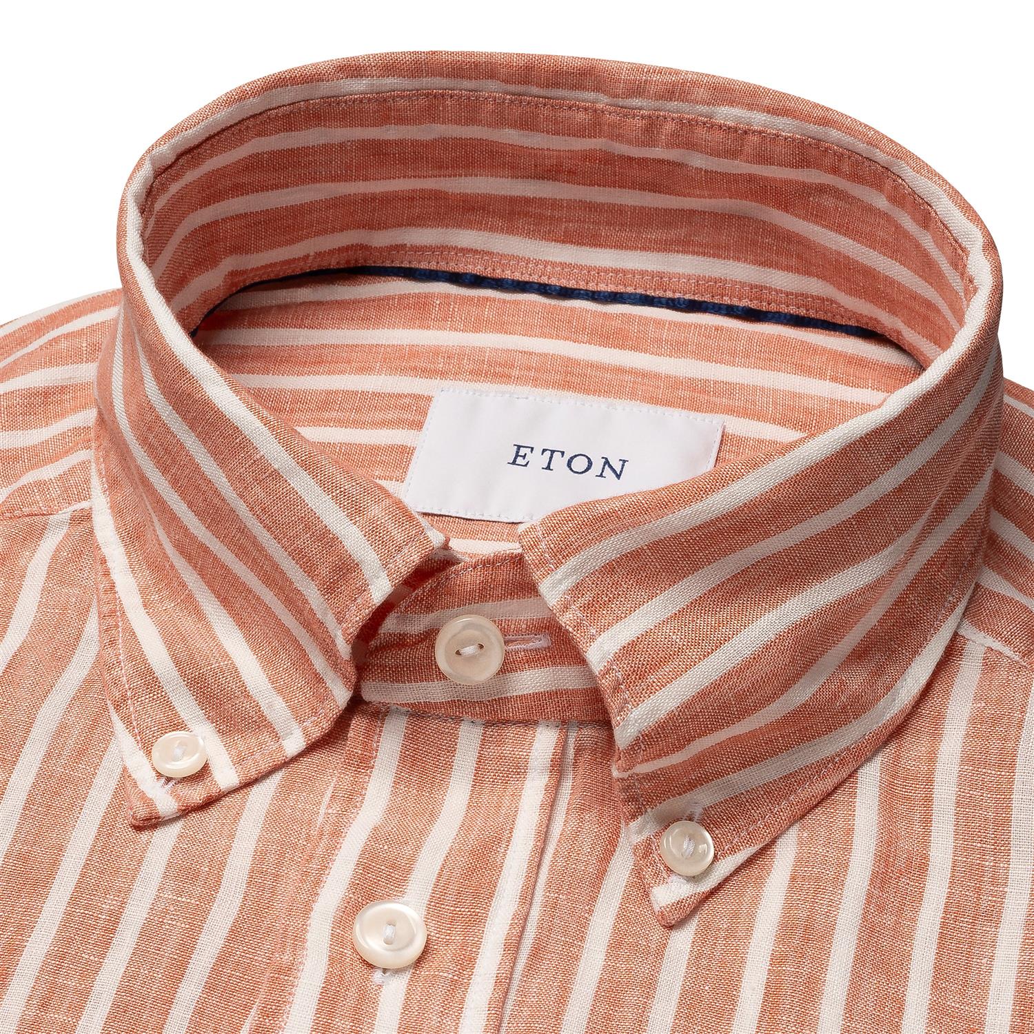 Linskjorte - Orange Striped Linen Shirt