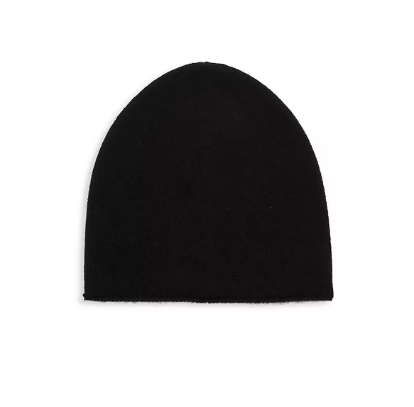 Lue - Boiled Cashmere Rolled Edge Beanie Black