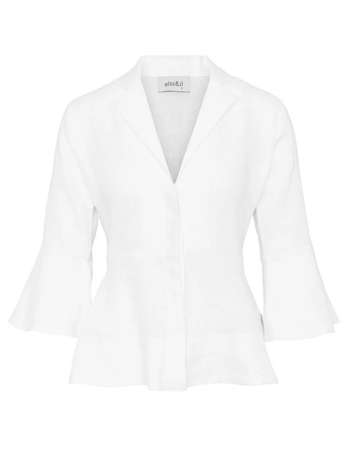 Bluse - Guro Linen Shirt White