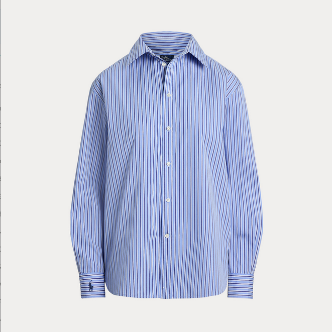 Skjorte - Oversized Fit Striped Cotton Shirt