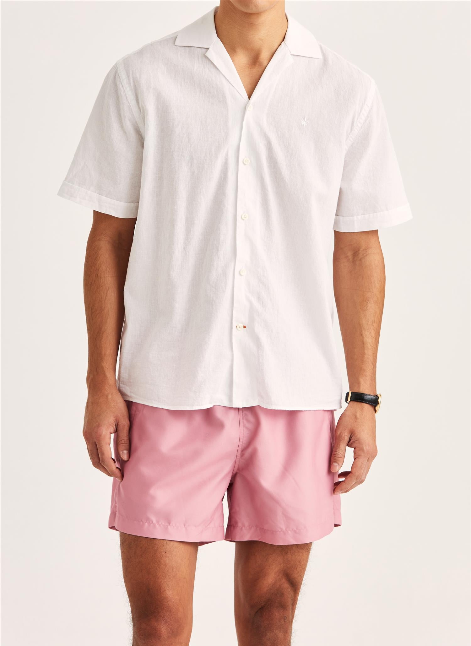 Linskjorte - Resort Linen SS Shirt-Classic Fit White