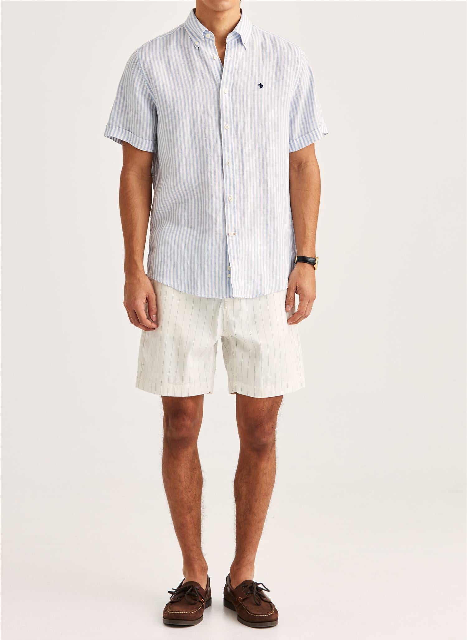Linskjorte - Douglas Linen Shirt SS-Classic Fit Light Blue