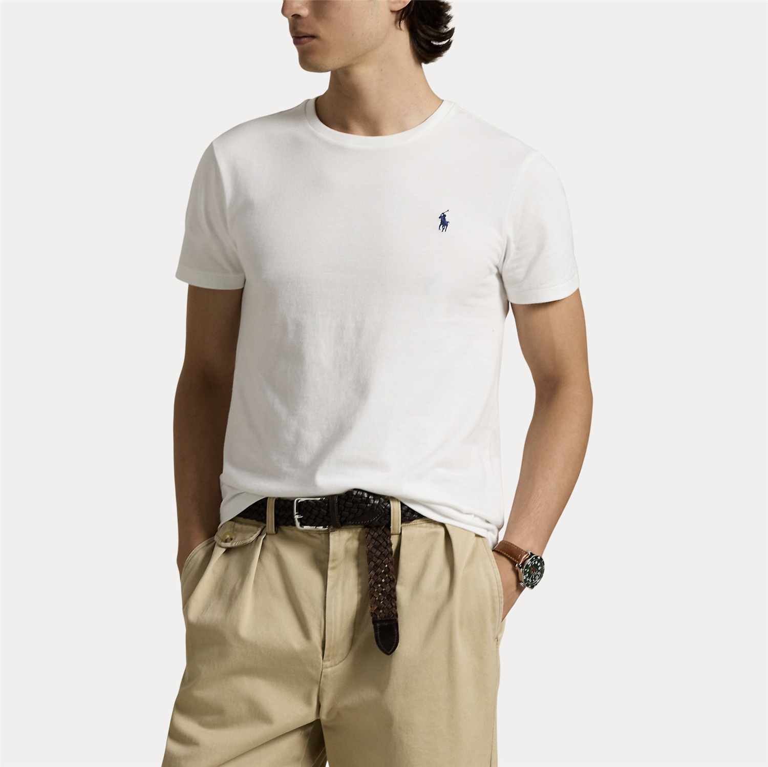 T-Skjorte - Custom Slim Fit Jersey Crewneck T-Shirt White