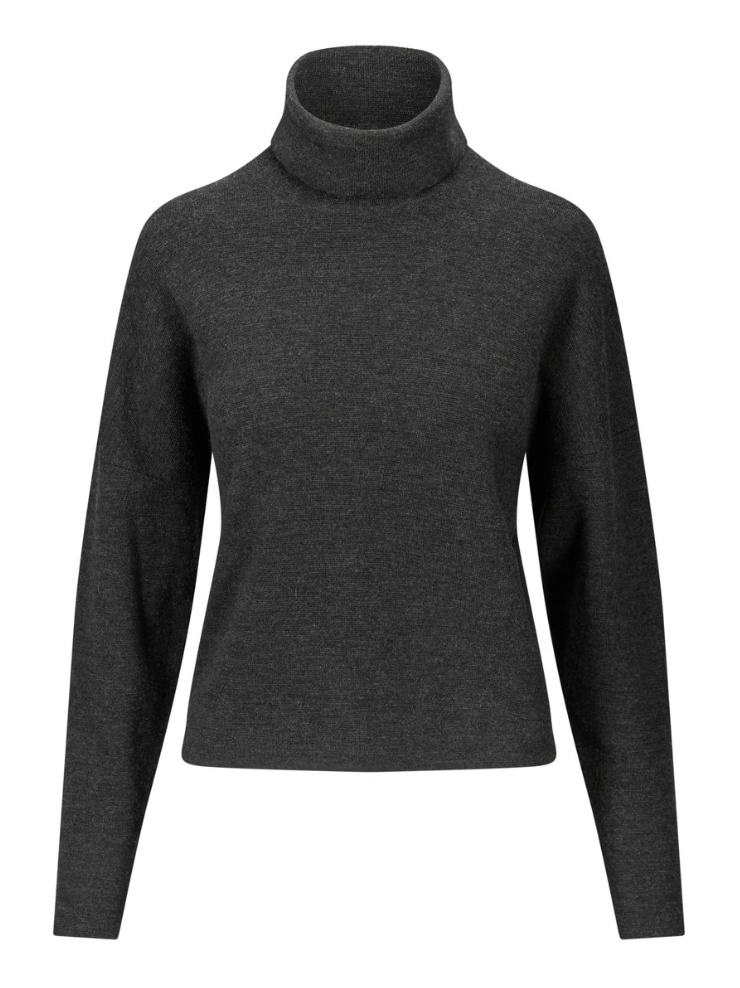 Genser - Tyra Merino Sweater Dark Grey Melange