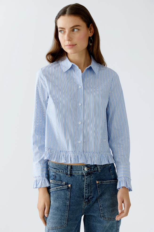 Bluse - Blouse Lt Blue White