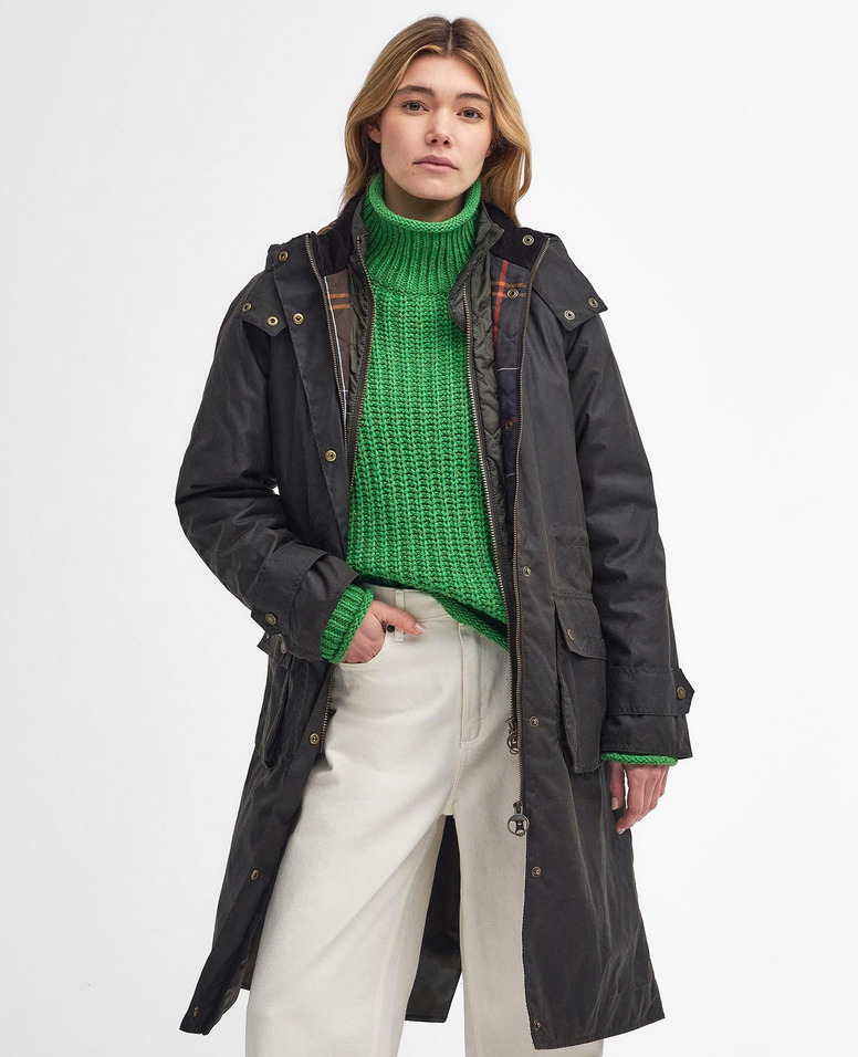 Oilskin Jakke - Long Cannich Wax Jacket Olive