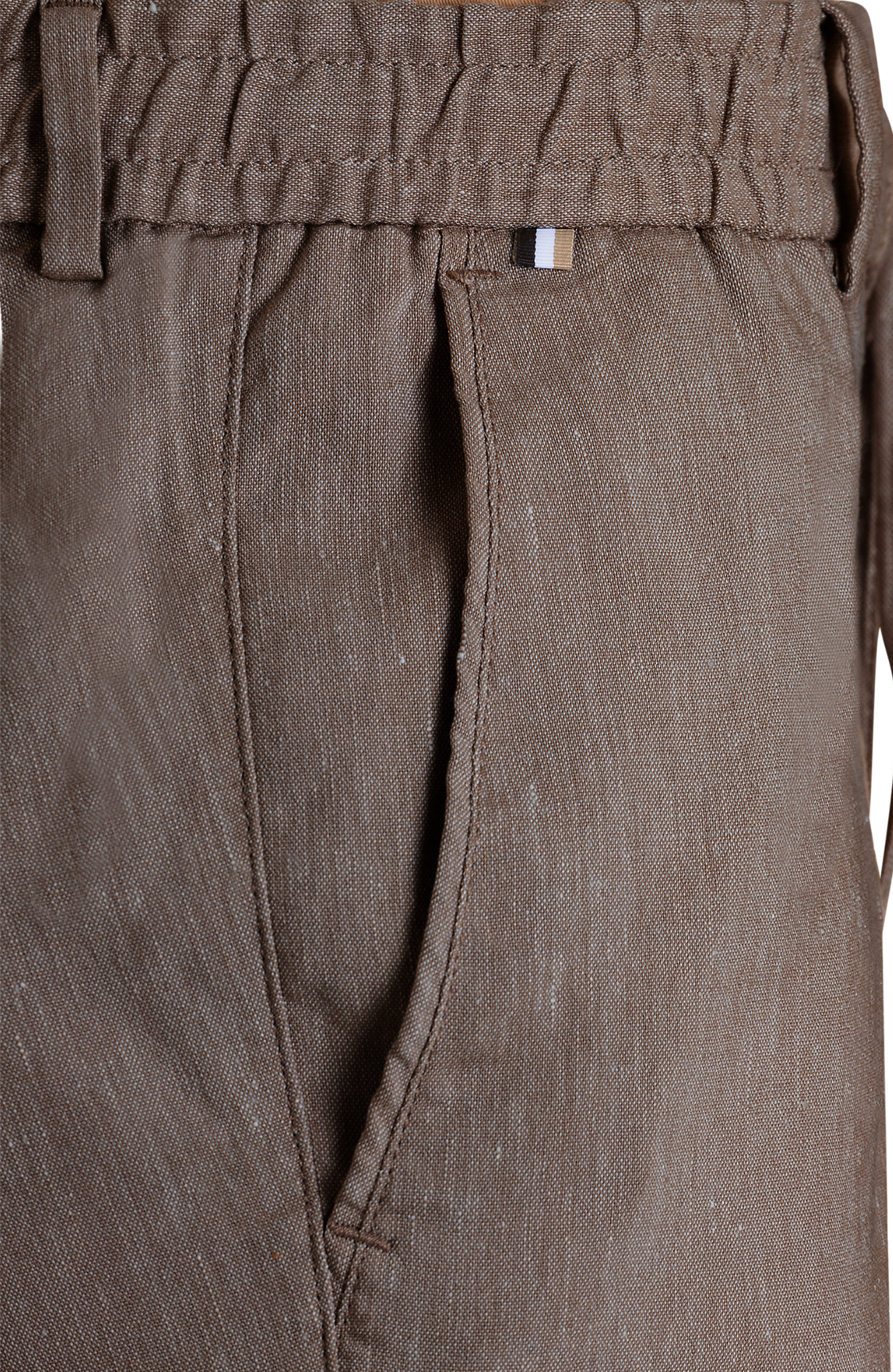 Bukse - Modern Fit Trousers In A Linen Blend Dark Brown