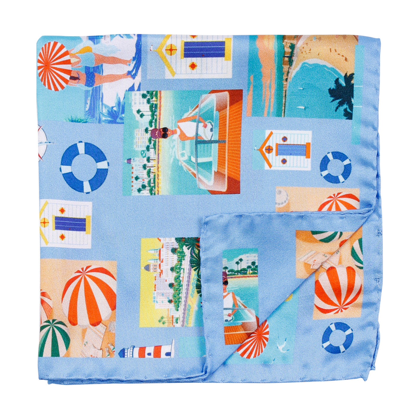 Tørkle - Pocket Square Miami Beach Twill 403 Sky Blue