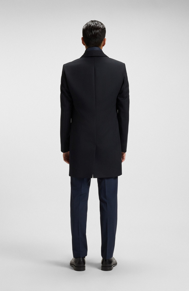 Frakk - Slim-Fit Coat With Detachable Inner Dark Blue