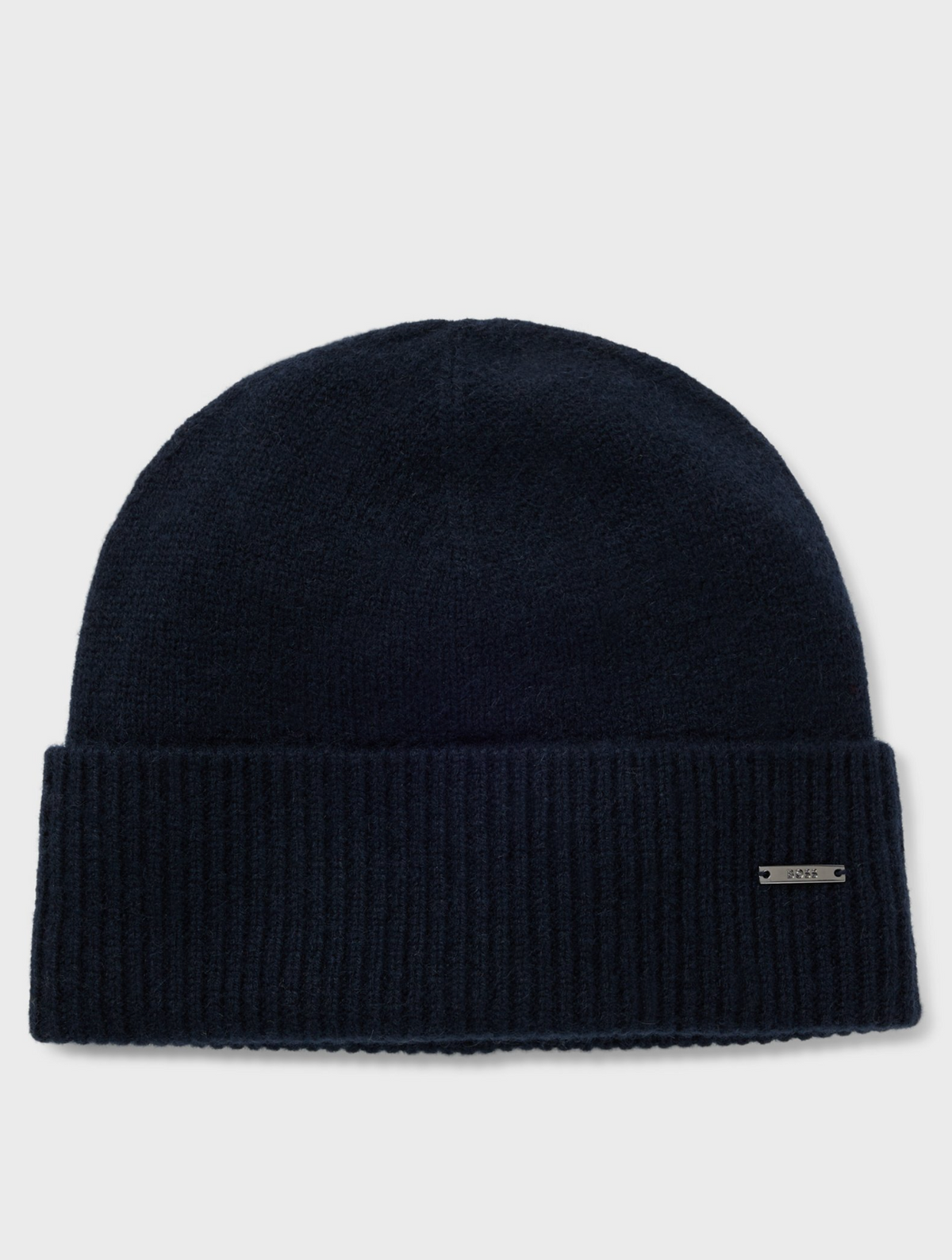 Lue - Knitted Cashmere Beanie With Metal Logo Plaque Dark Brown