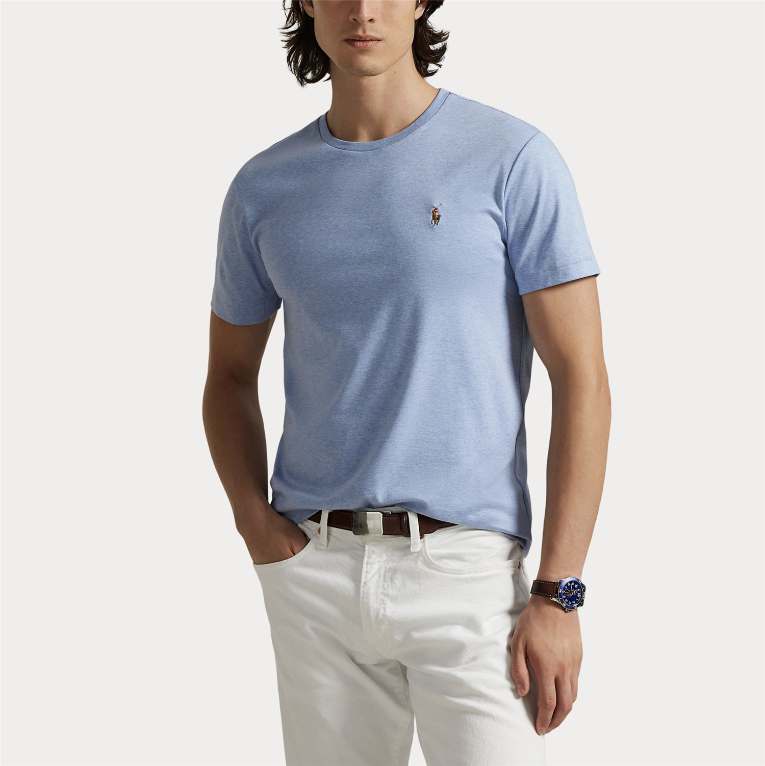 T-skjorte - Custom Slim Fit Soft Cotton T-Shirt Isle Heather