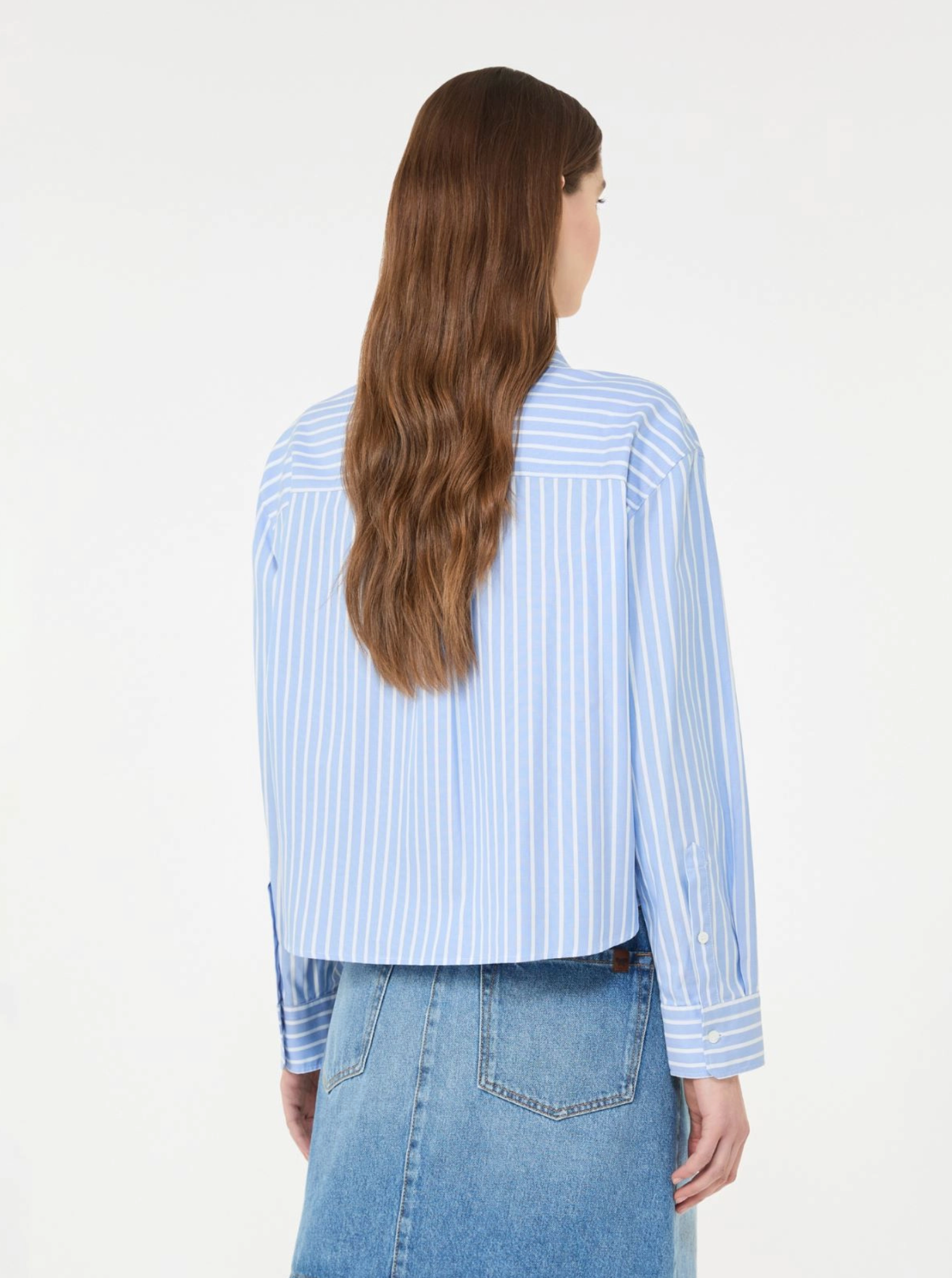 Skjorte - Cartone Striped Cotton Oxford Shirt Light Blue