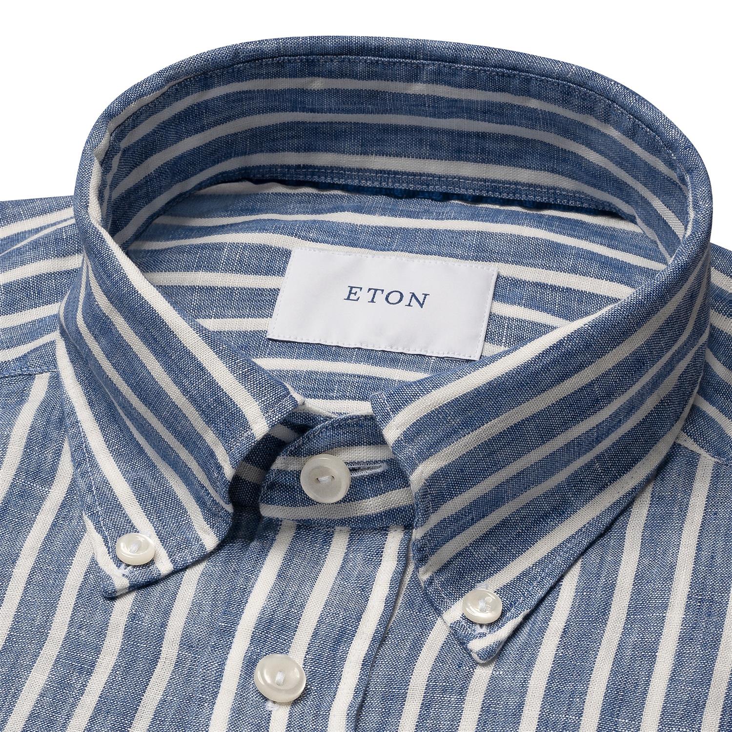 Linskjorte - Mid Blue Striped Linen Shirt