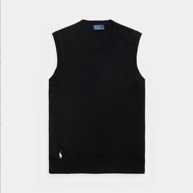 Topp - Sleeveless Crewneck Sweater Polo Black
