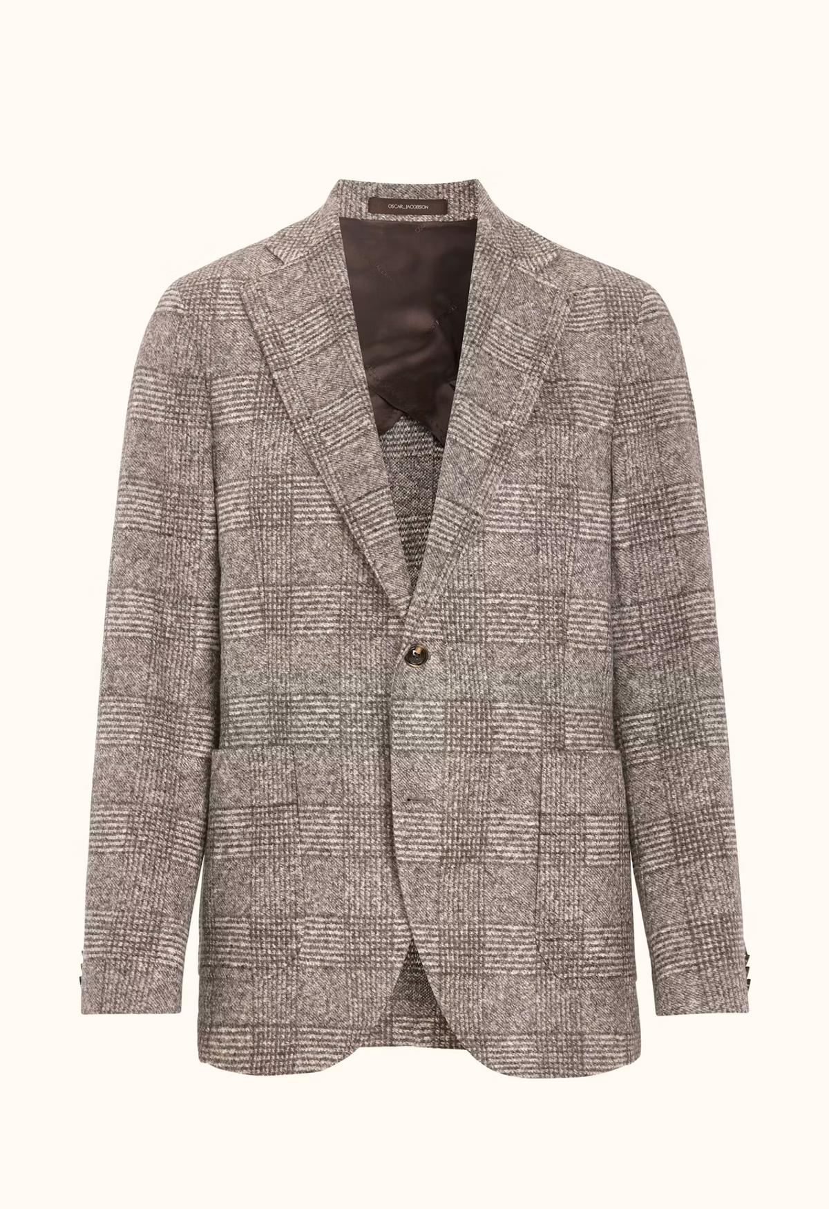 Blazer - Regular Fit Rutete Blazer Grey Flannel