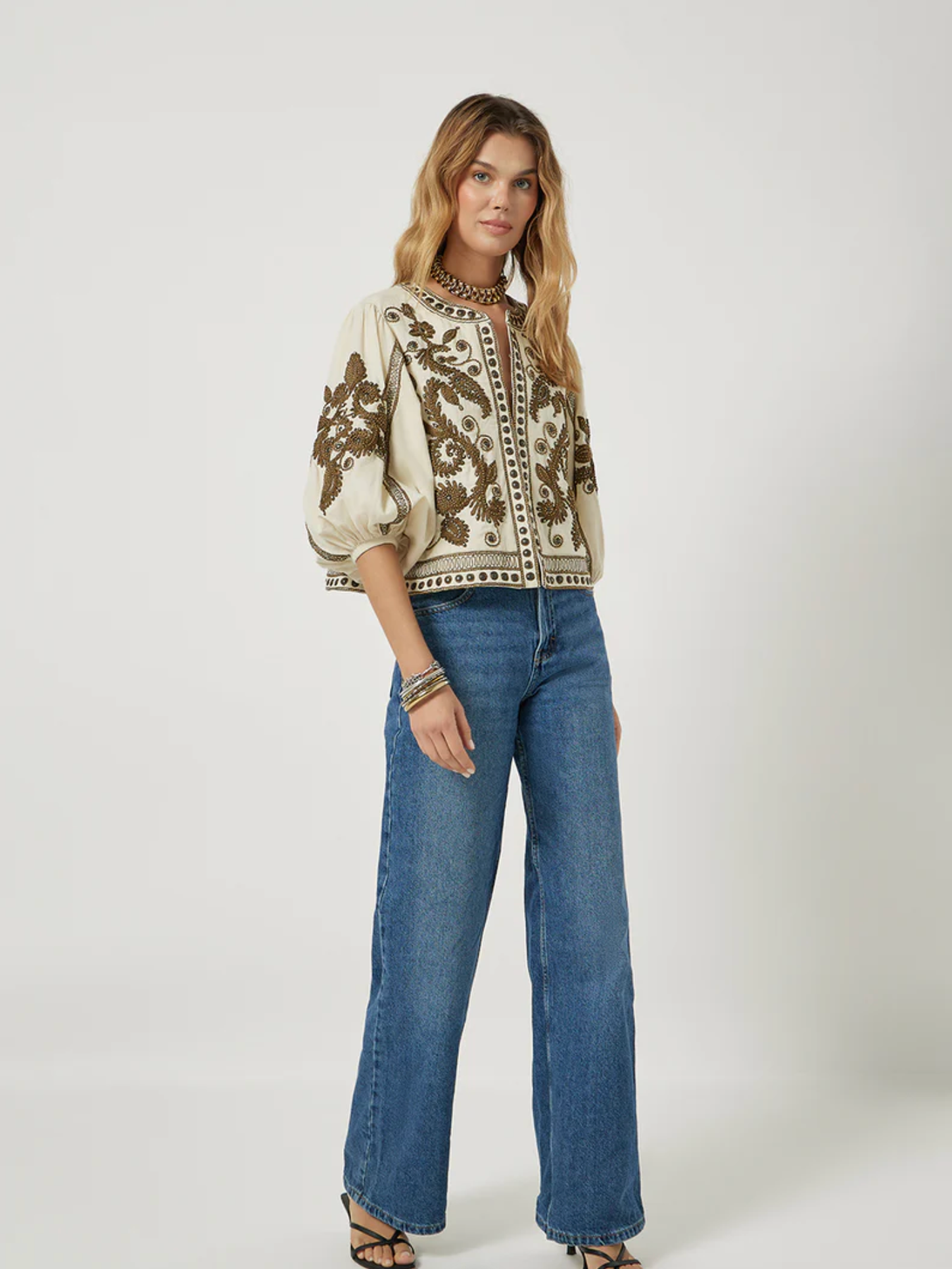 Jakke - Maris Jacket Vanilla With Olive Green