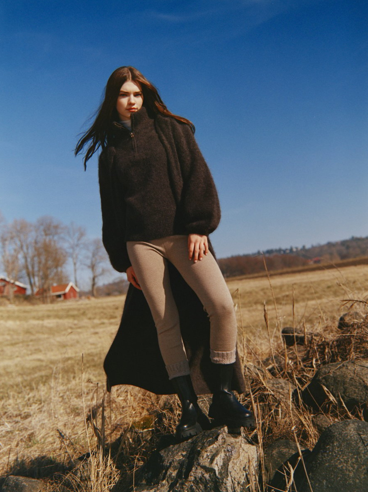 Cardigan - Li Chunky Sweater Dark Brown