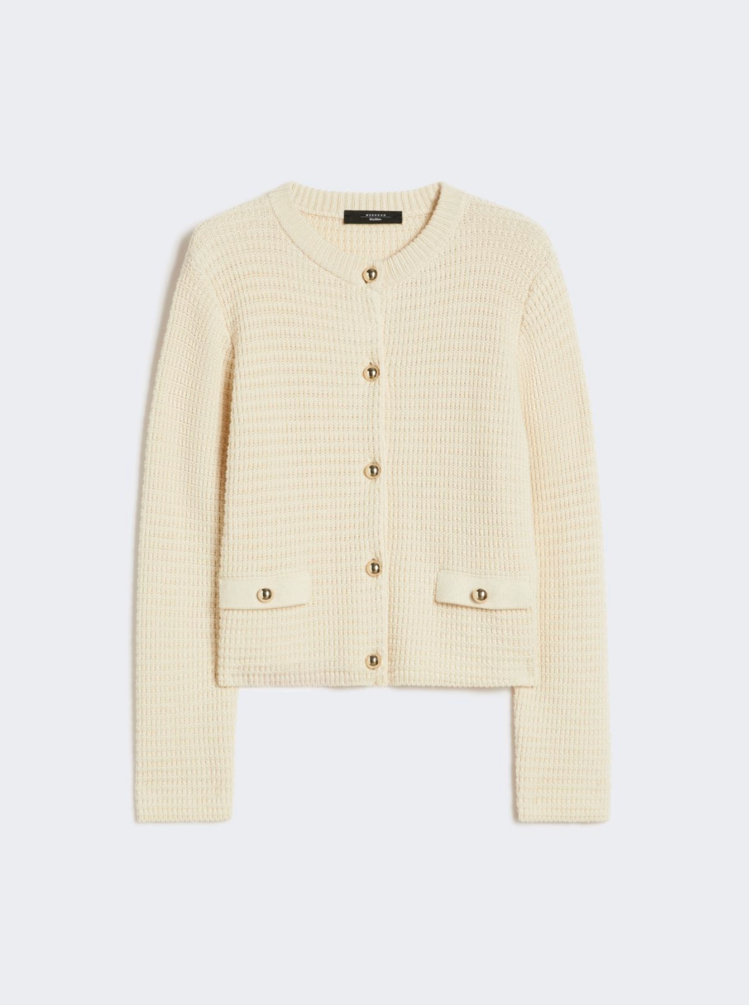 Cardigan - Cropped Cotton Cardigan Ecru