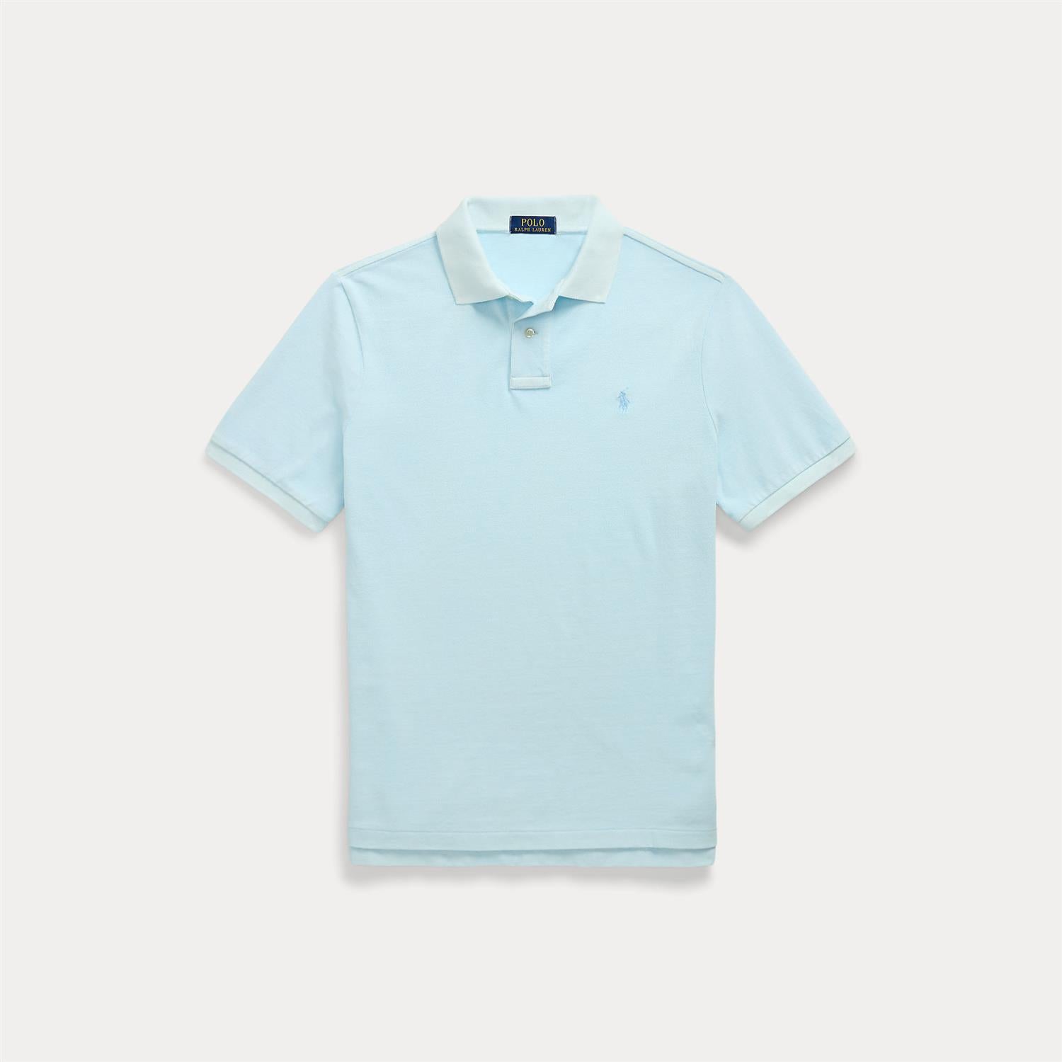 Pique - Custom Slim Mineral-Dyed Mesh Polo Shirt Sky