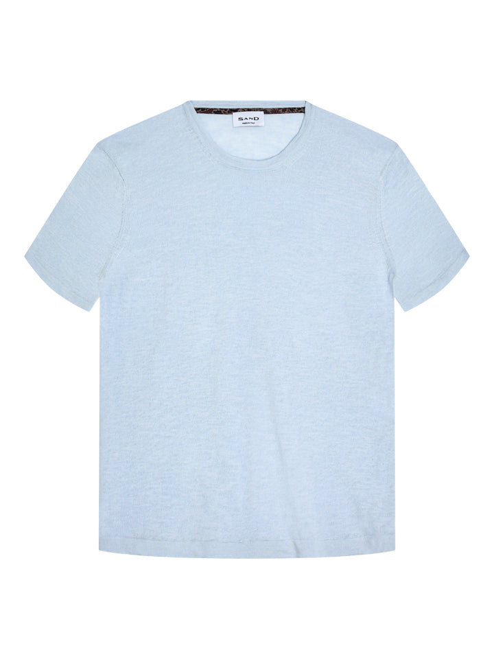 T skjorte - Linen T-shirt Light Blue