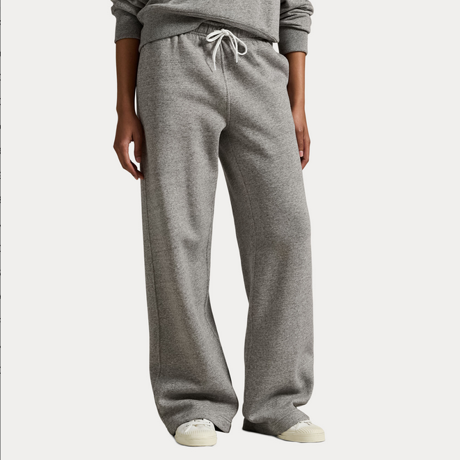 Joggebukse - Drawstring Fleece Wide Leg Sweatpant Dark Vintage Heather