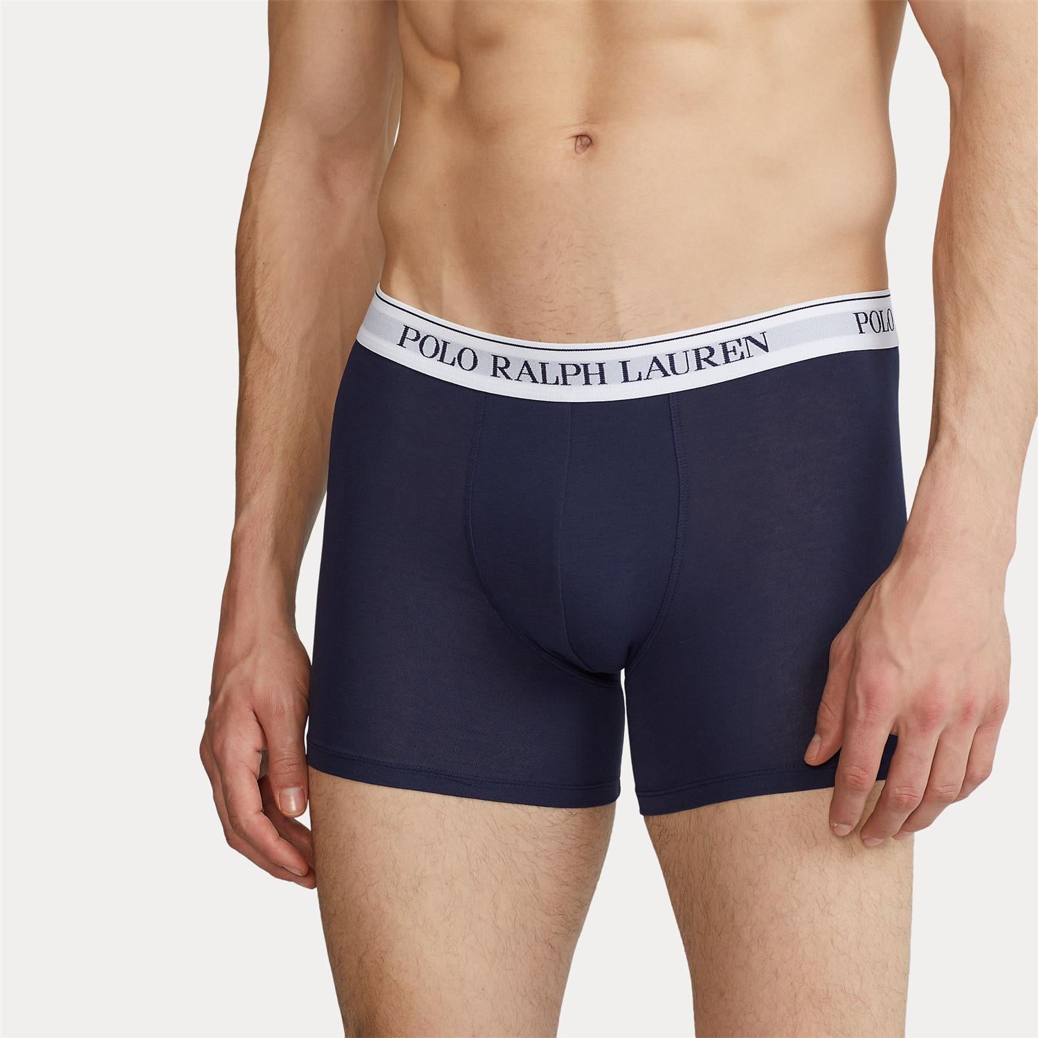 Boksershorts - Stretch Cotton Boxer Brief 3-Pack Navy White